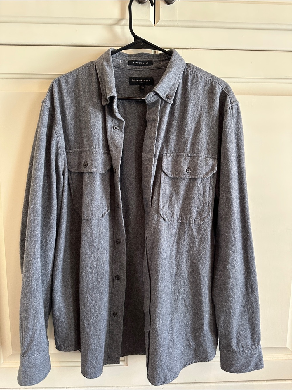 Banana Republic Men's Gray Button-Front Shirt Jacket